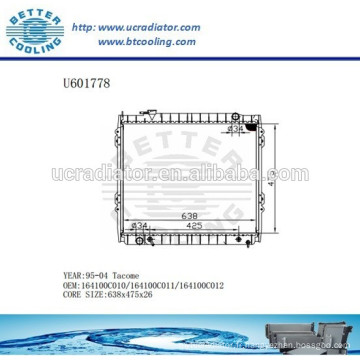 RADIATEUR 164100C010/164100C011/164100C012 pour TOYOTA 95-04 TACOME Fabricant Et Vente Directe !